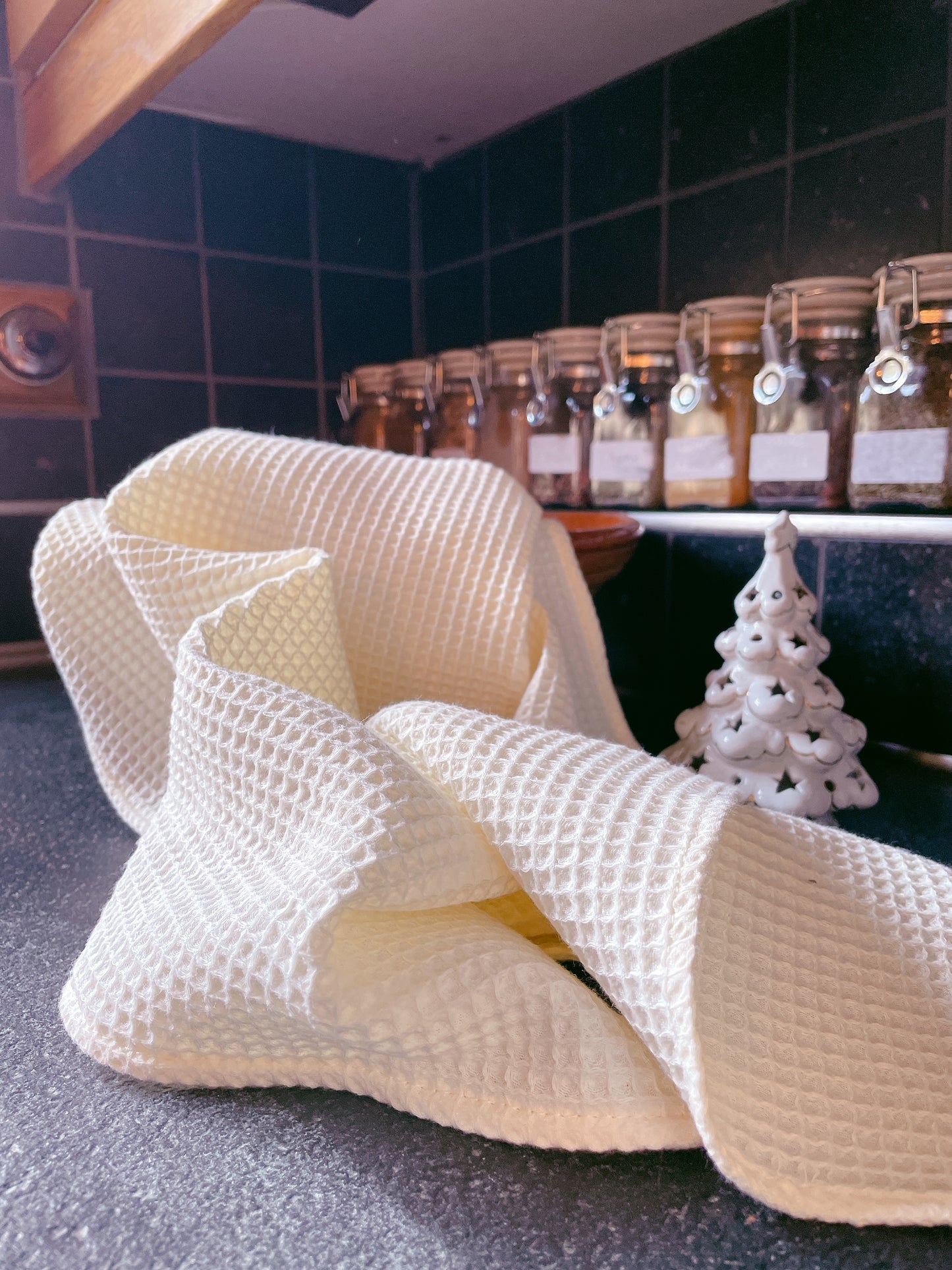 Linge de cuisine en nid d'abeille