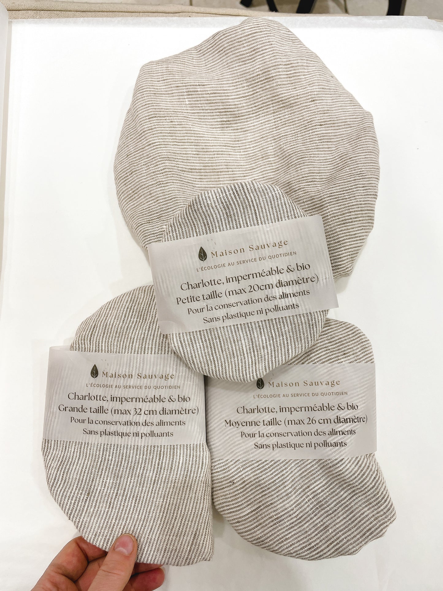 Les uniques - Charlottes 100% coton bio doublées d'un coton bio enduit à base d'eau