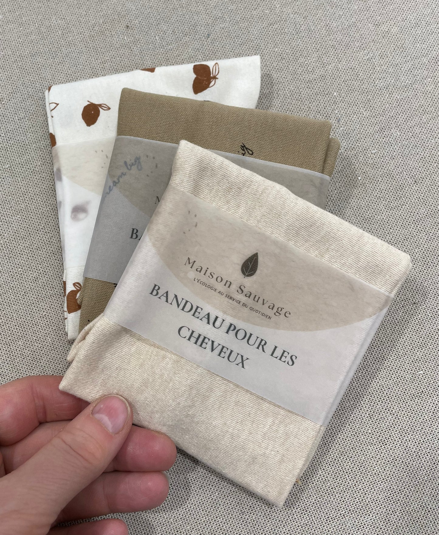 Bandeau pour les cheveux en coton bio - taille enfant et taille adulte