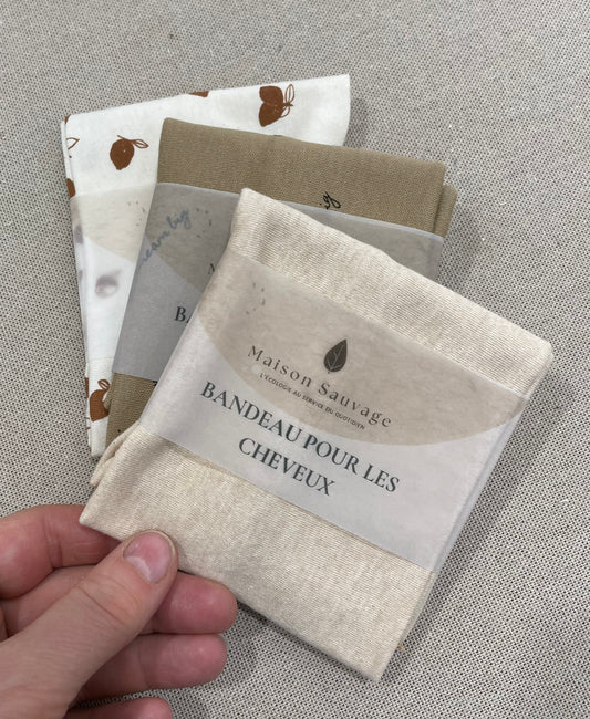 Bandeau pour les cheveux en coton bio - taille enfant et taille adulte